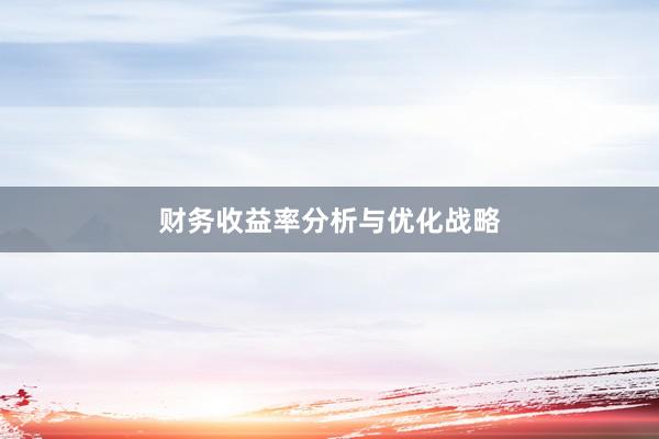 财务收益率分析与优化战略